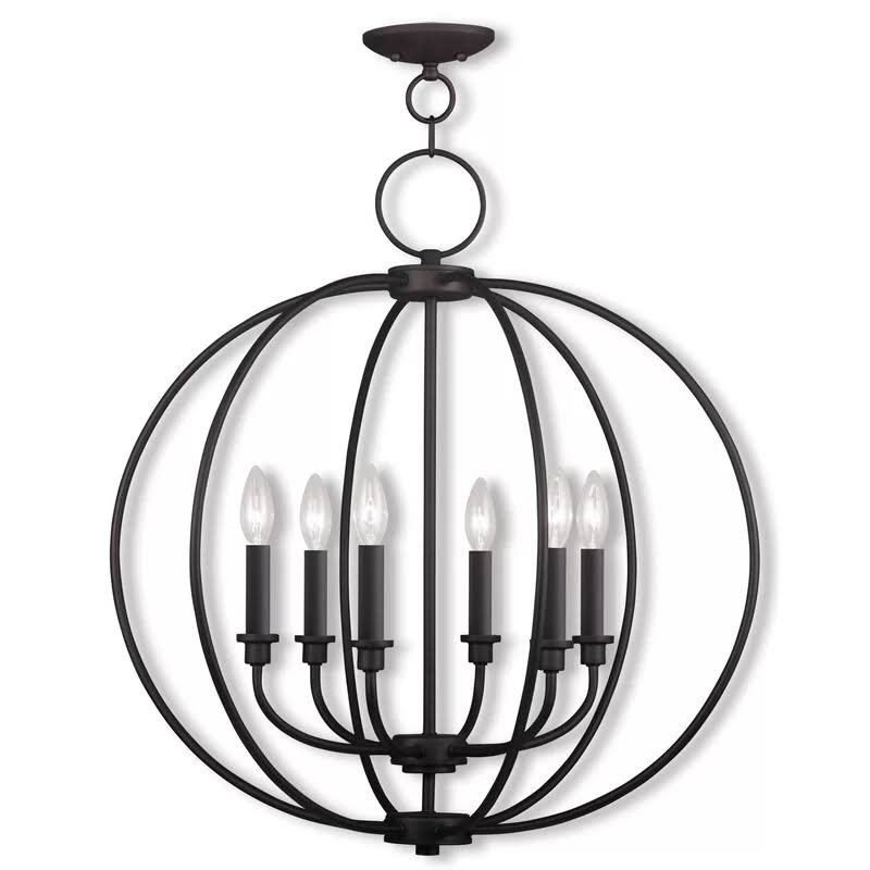 Naomie 6 - Light Candle Style Globe Chandelier Finish: Antique Brass