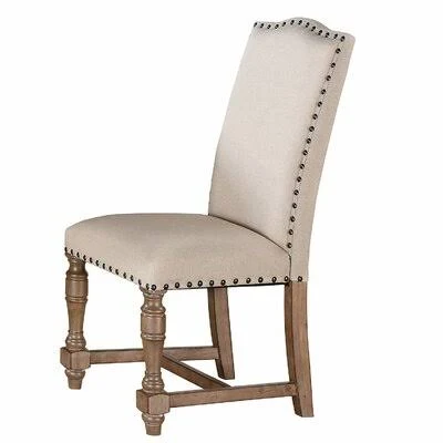 Lowder Dining Chair in Oatmeal (Set of 2) Birch Lane Leg Color: Gray