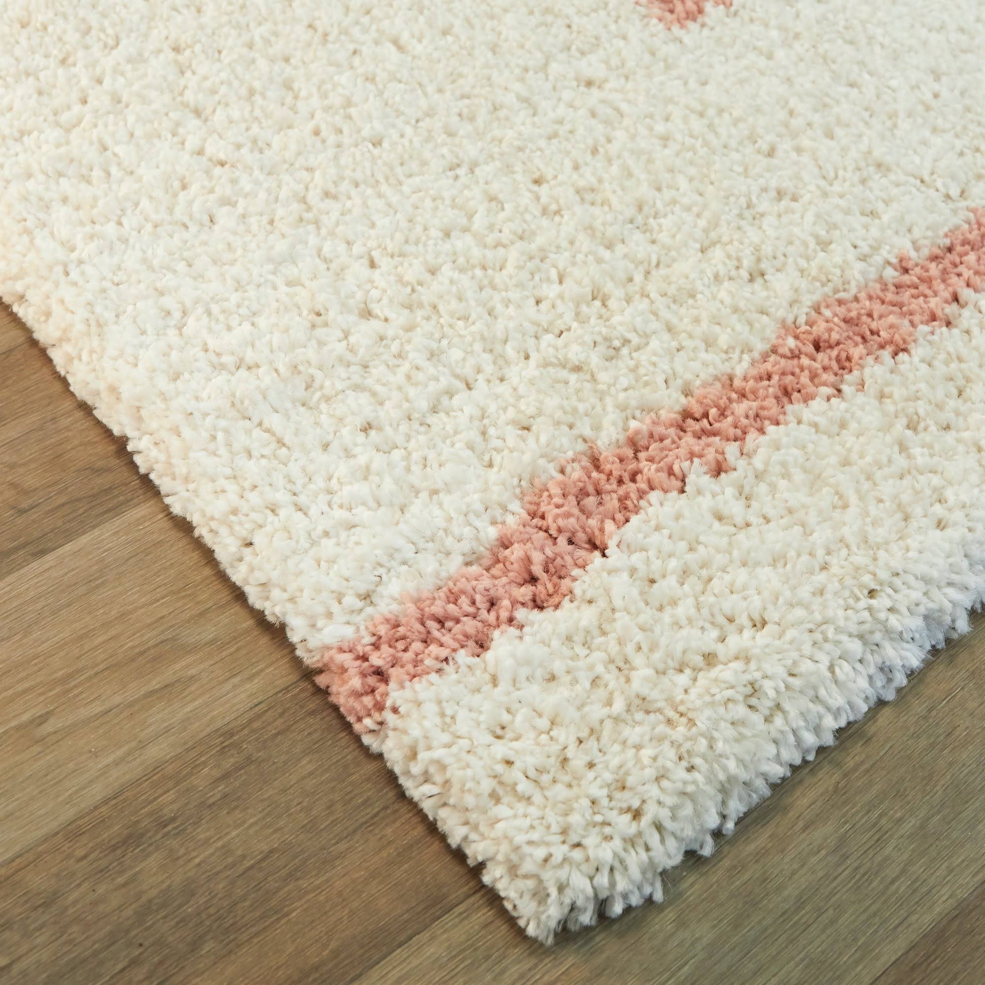 Dalmas Modern Berber Moroccan Style Shag Area Rug - 5&3x22 x 7& - Pink