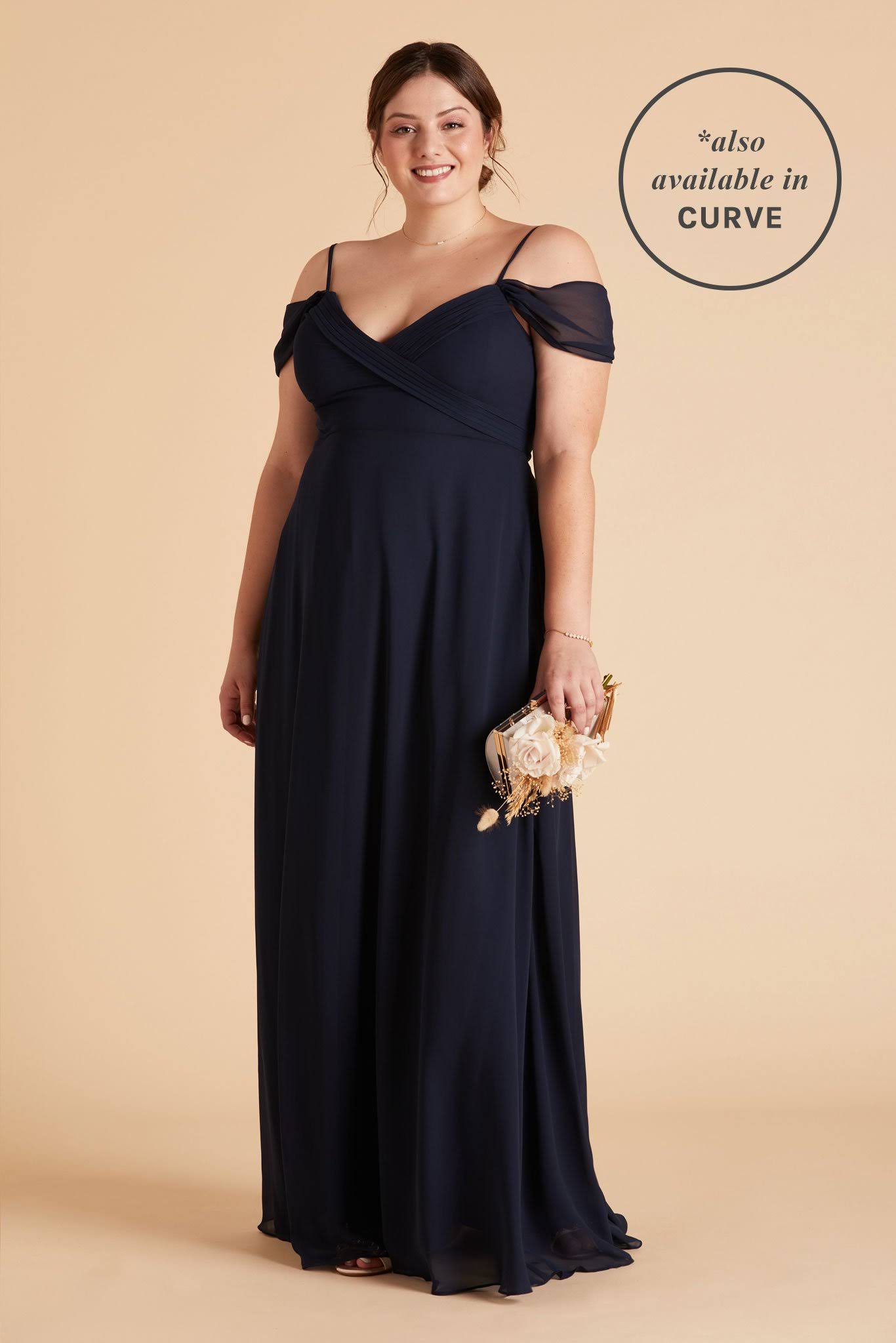 Birdy Grey Spence Convertible Chiffon Bridesmaid Dress in Navy XXL / Navy