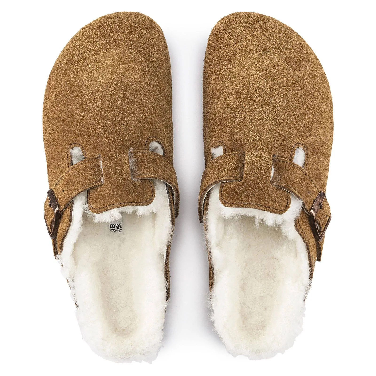 Birkenstock Boston Shearling Suede Leather Mink / 39