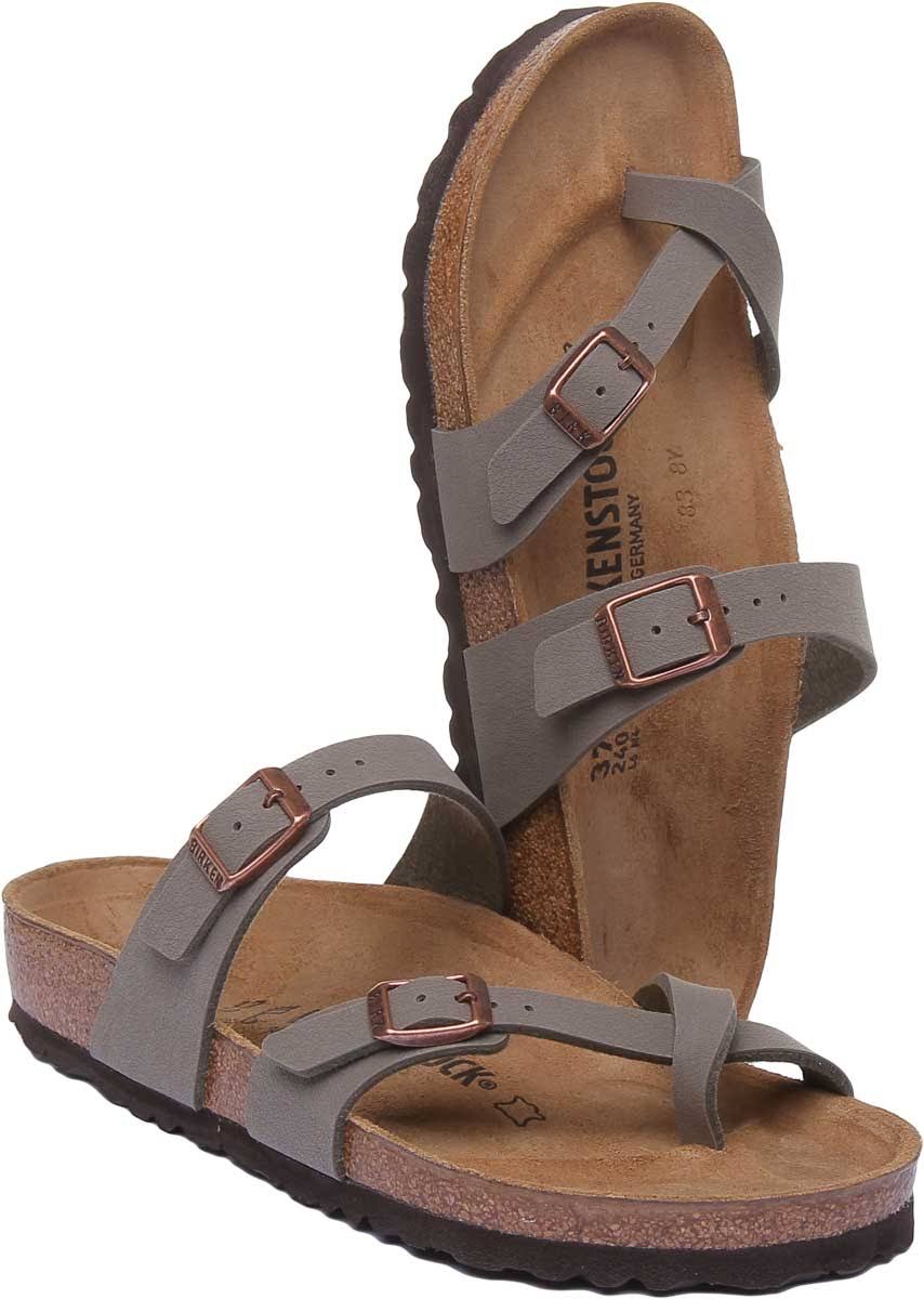 Birkenstock Mayari Birko Flor Nubuck Sandals - Stone