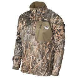 Banded Mid-Layer 1/4 Zip Fleece Pullover - Size S, Habitat