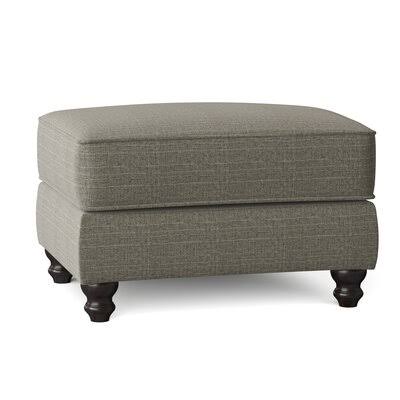 Birch Lane Huxley 31x22 Rectangle Standard Ottoman Body Fabric: Turbo Ash, Leg Color: Black Walnut
