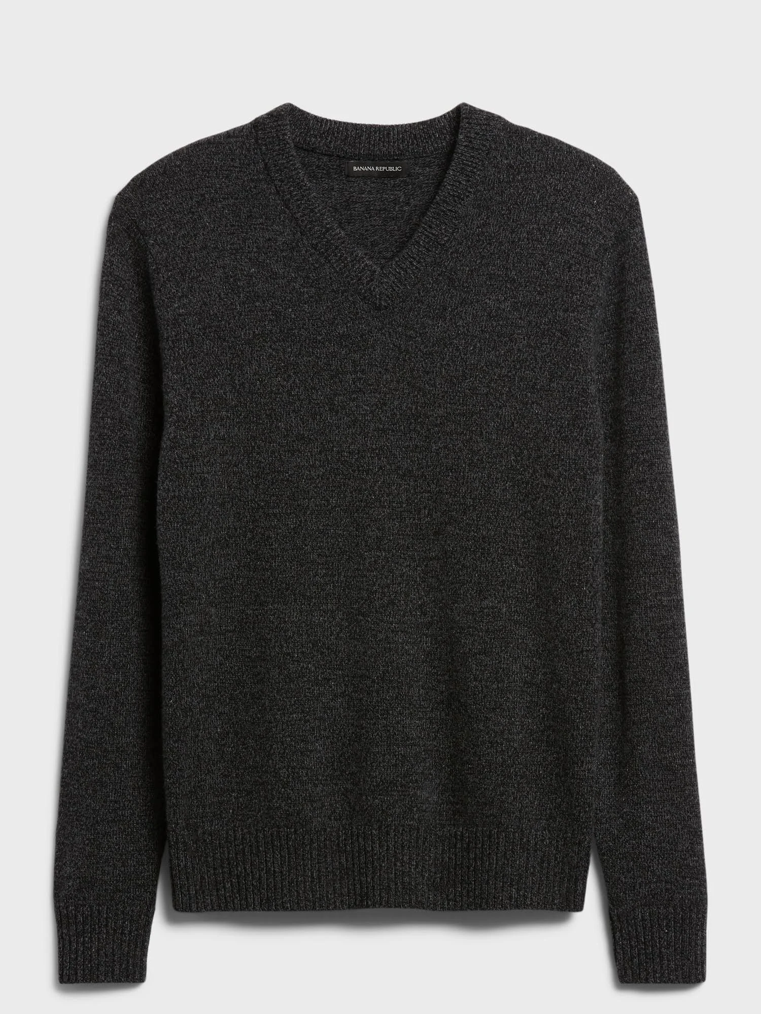 Banana Republic Men's Italian Merino V-Neck Sweater Charcoal Gray Size Xs