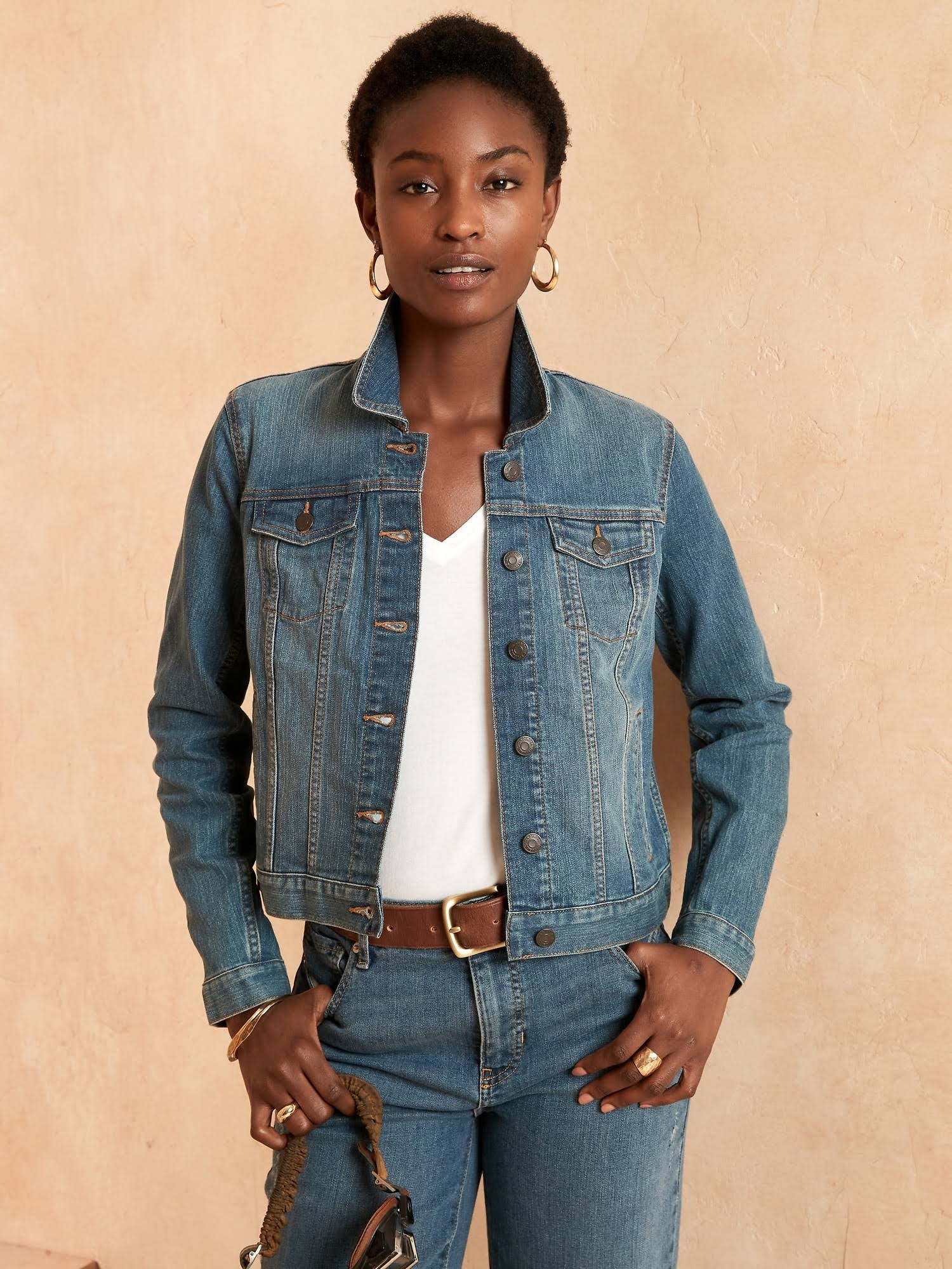 Women's Denim Jean Jacket Medium Wash
