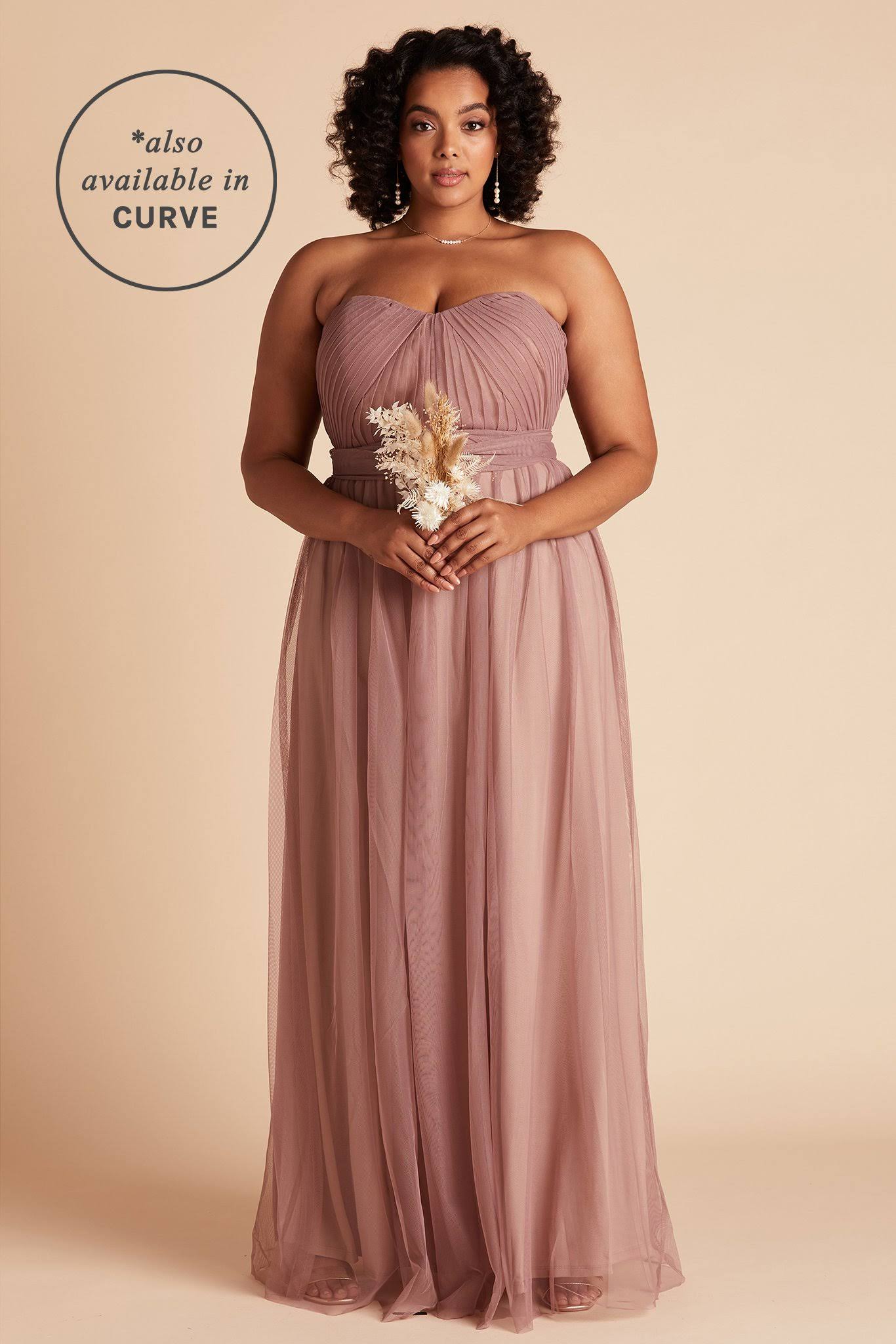 Birdy Grey Christina Convertible Tulle Bridesmaid Dress in Sandy Mauve L / Sandy Mauve