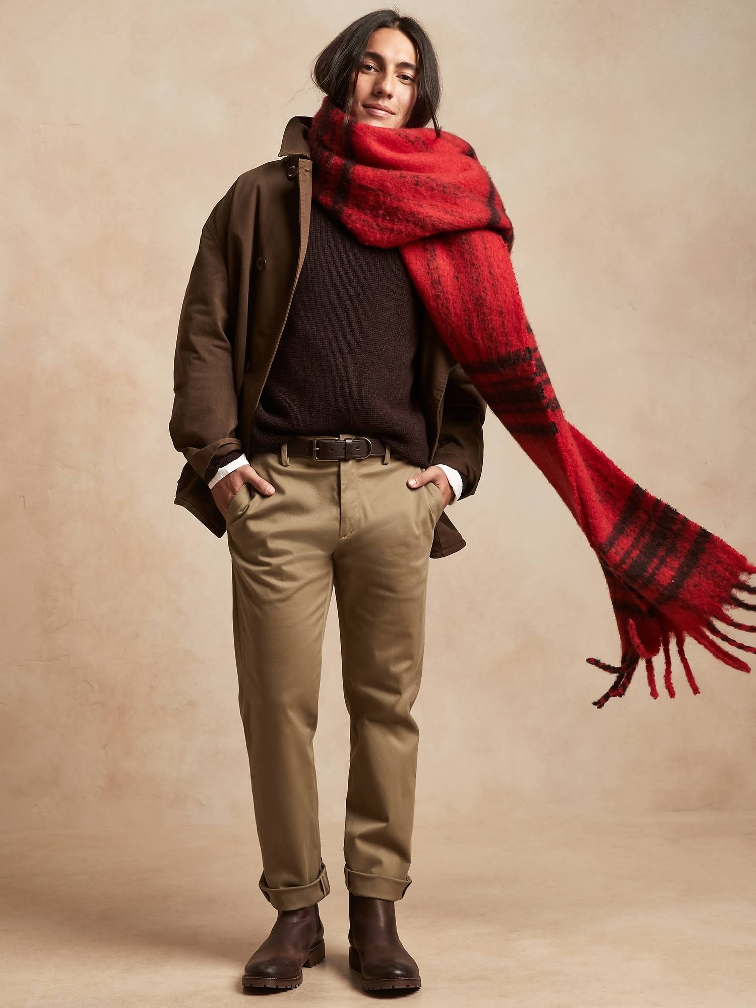 Banana Republic Men's Straight Rapid Movement Chino Pant Airforce Khaki Size 32W 34L