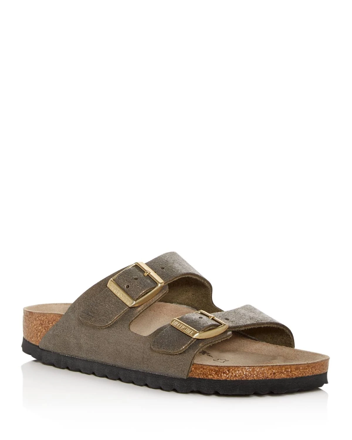 Birkenstock Women's Arizona Sandal Washed Metallic Port Narrow