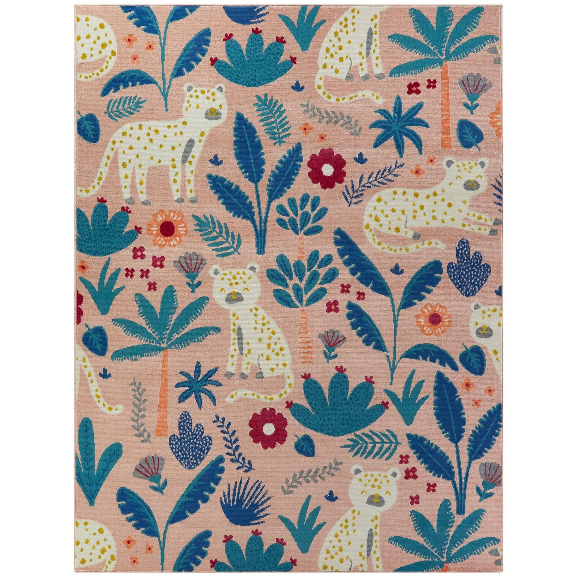 Balta Serengeti Pink 4 ft. x 6 ft. Kids Area Rug