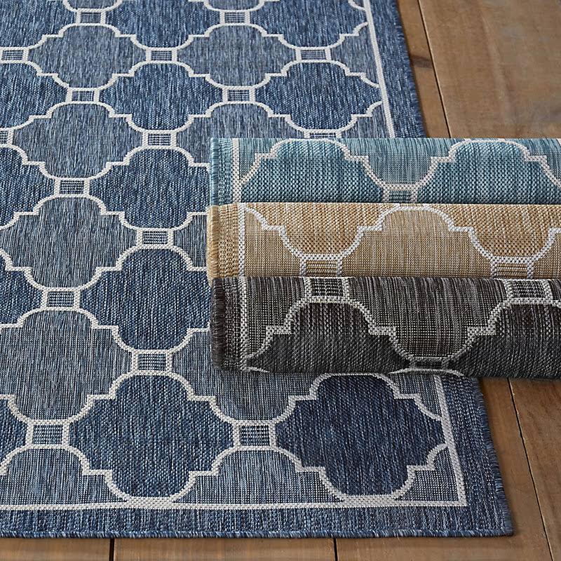 Geneve Indoor/Outdoor Rug Navy 3&3x22 x 4&11x22 - Ballard Designs