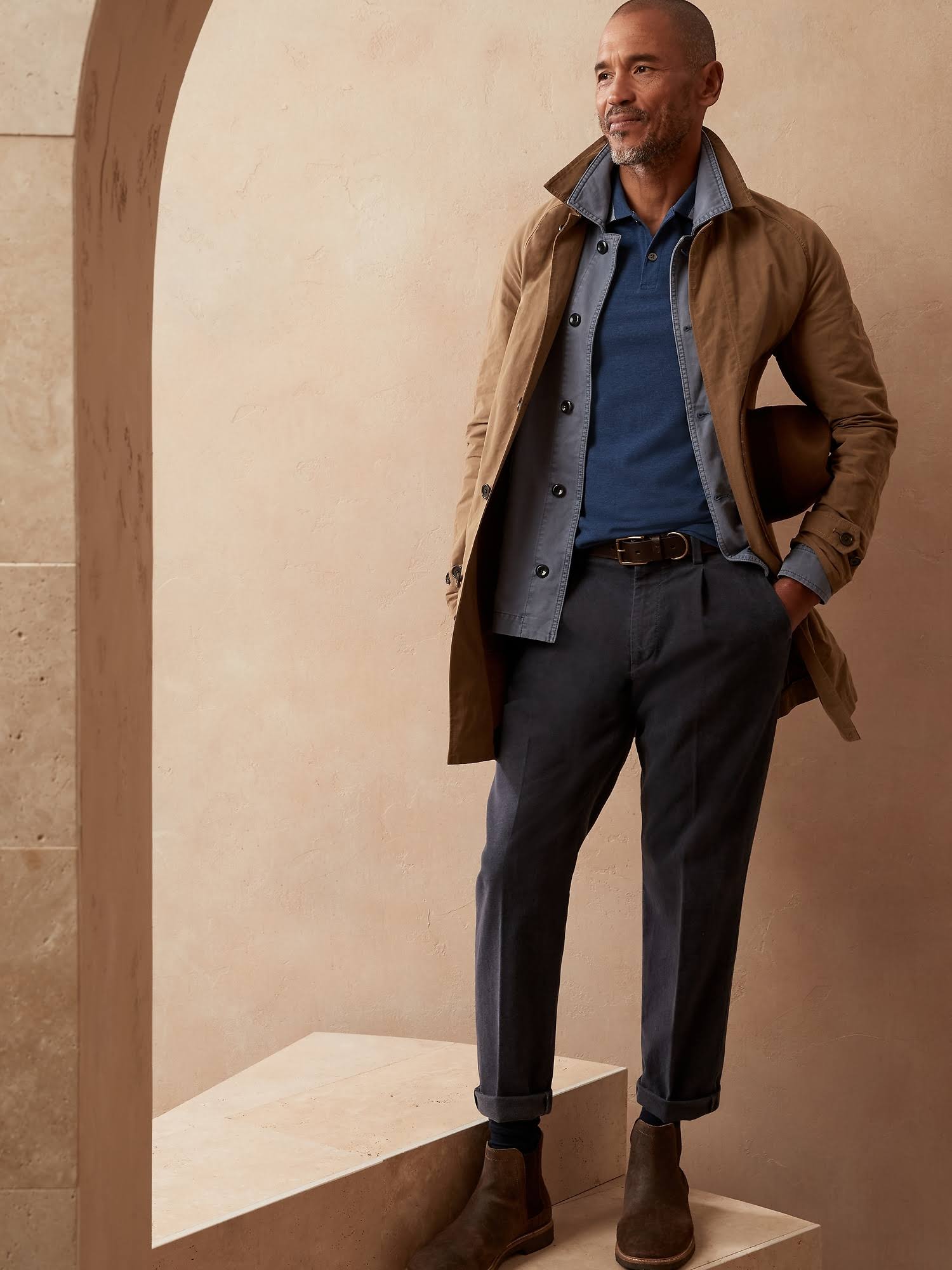 Banana Republic Men's Don&t-Sweat-It Polo Shirt Navy Blue Size Xxs