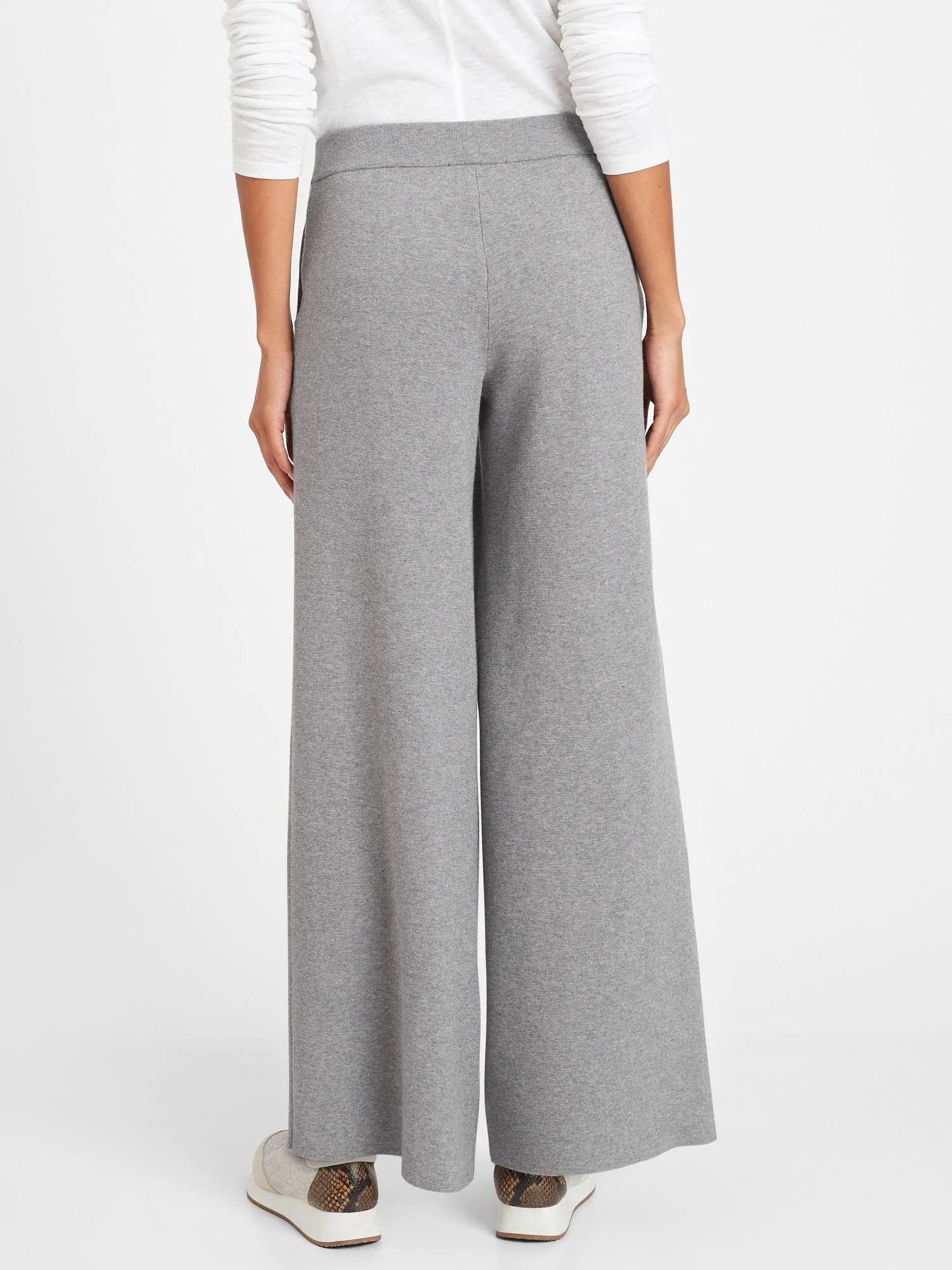 Banana Republic Women's Wide-Leg Sweater Pant Heather Gray Size L