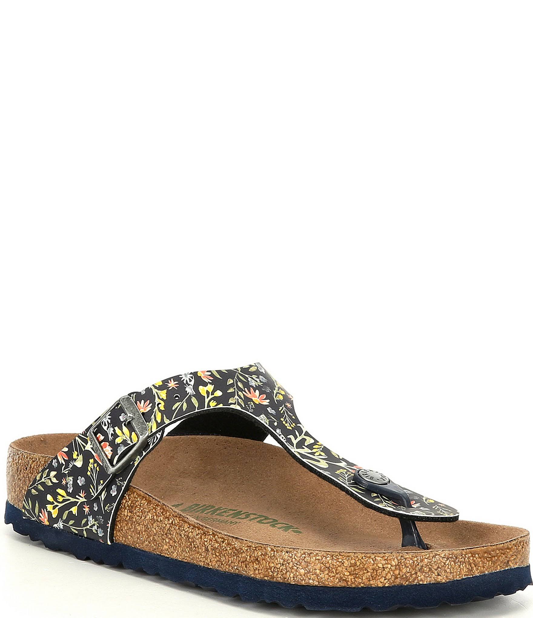 Birkenstock Women's Gizeh Vegan Sandals - Watercolor Flower Navy