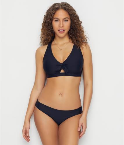 Birdsong Onyx Tie Front Bikini Top - Womens - Onyx - 32DD