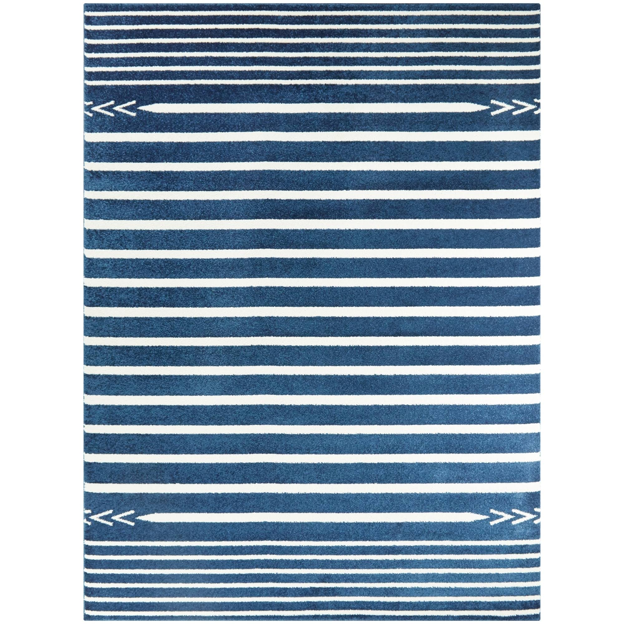 BALTA Cameron Striped Blue 5 ft. x 7 ft. Area Rug