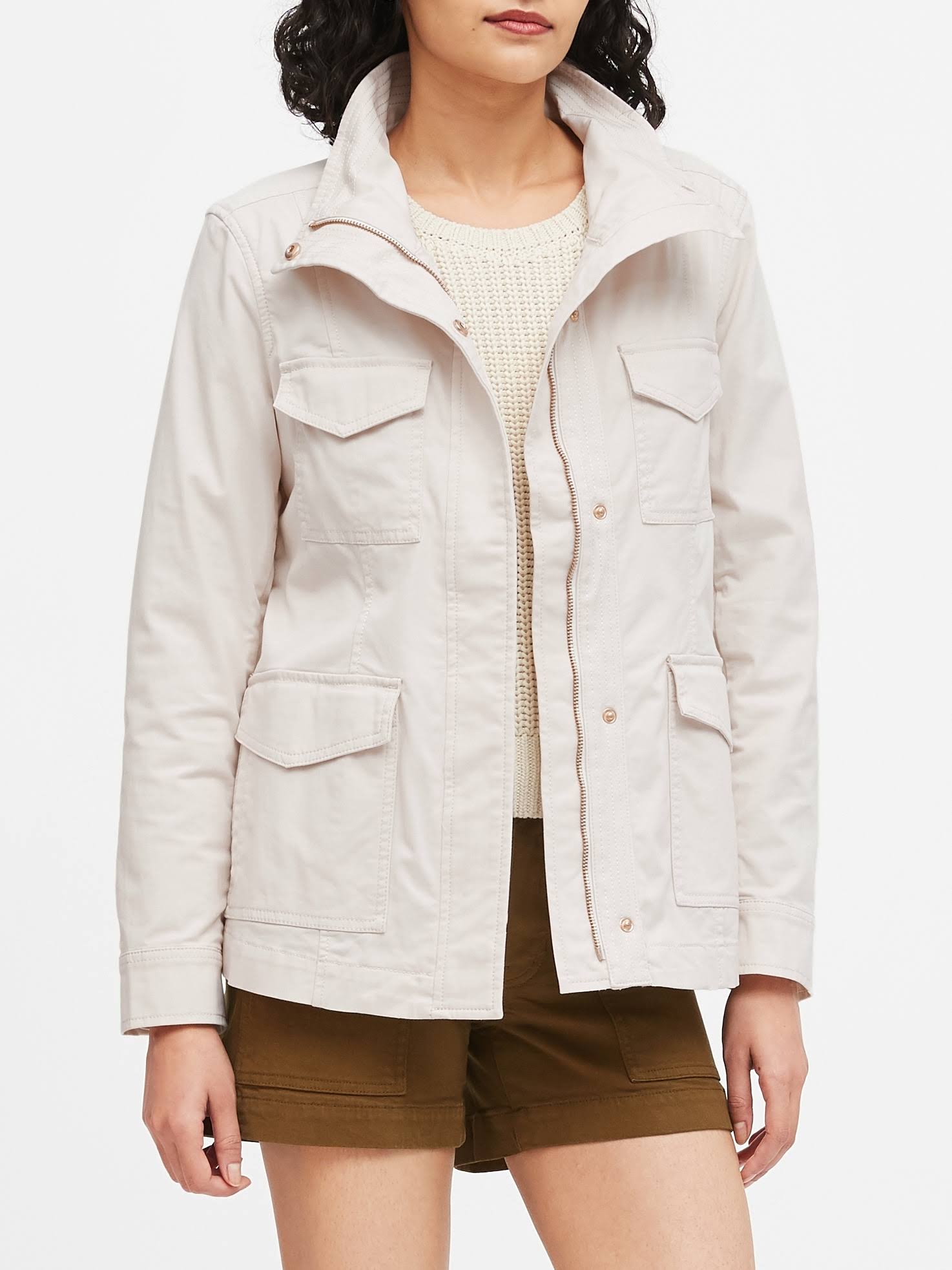 Banana Republic Women's Classic Utility Jacket Sand Beige Size M