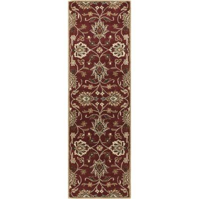 Arden Floral Handmade Tufted Wool Burgundy Area Rug Birch Lane Rug Size: Runner 2&6x22 x 8&