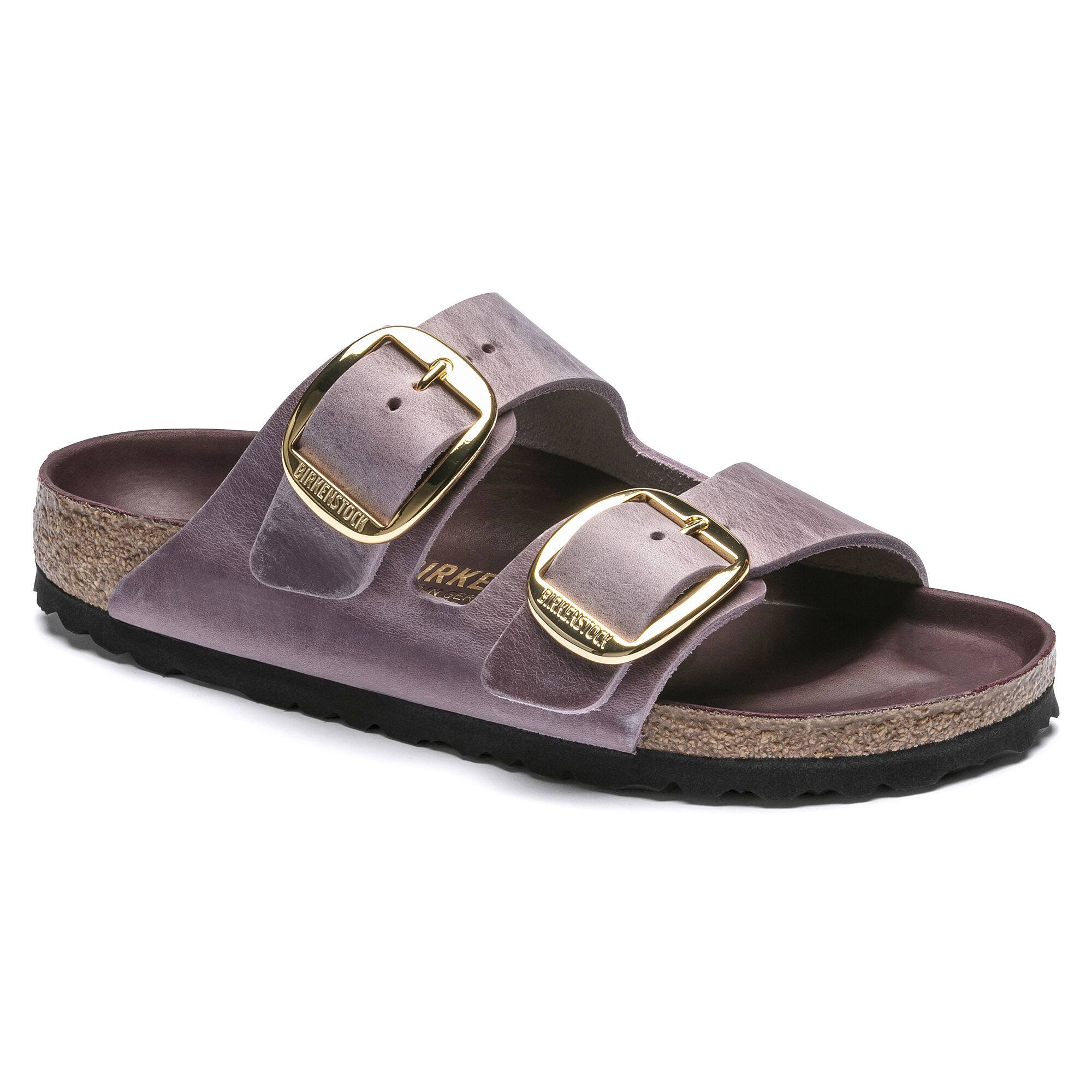 BIRKENSTOCK Arizona Oiled Leather Lavender Blush Two-Strap Sandals