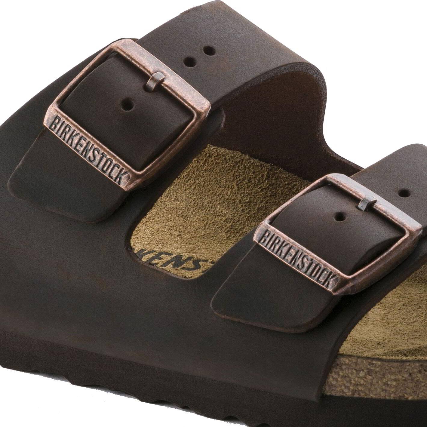 Birkenstock Arizona Natural Leather Dark Brown Two-Strap Sandals