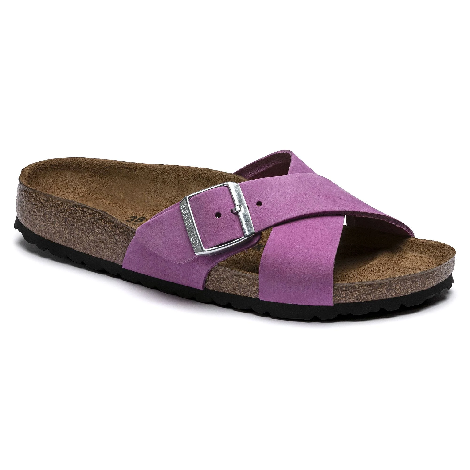 Birkenstock Fall Siena Nubuck Leather Purple Orchid Two-Strap Sandals