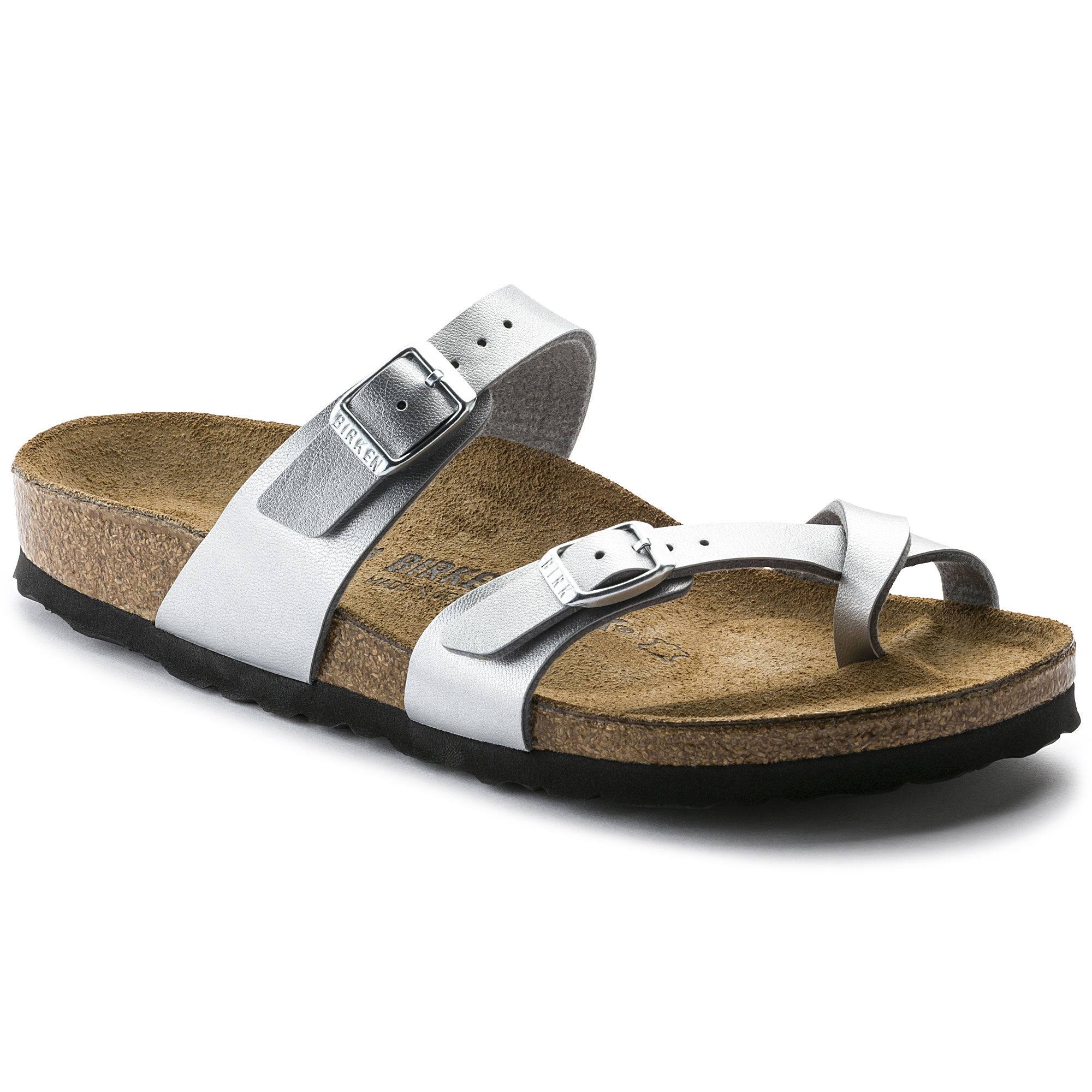 Birkenstock Mayari Birko-Flor Silver Thong Sandals