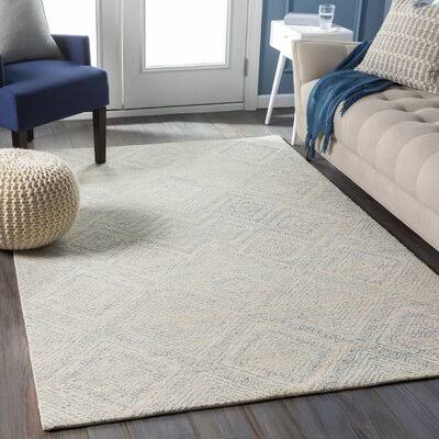 Eden Geometric Handmade Tufted Wool Blue/Beige Area Rug Birch LANE? Rug Size: Rectangle 8' x 10'