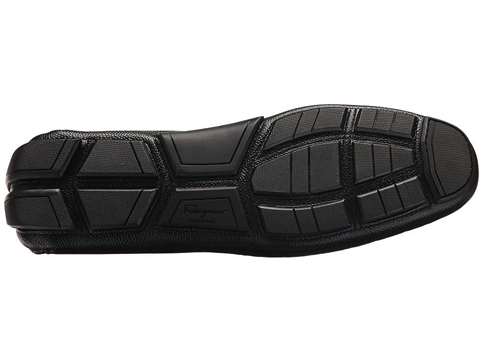Salvatore Ferragamo Parigi Gancini Bit Leather Driver, 9 / Black