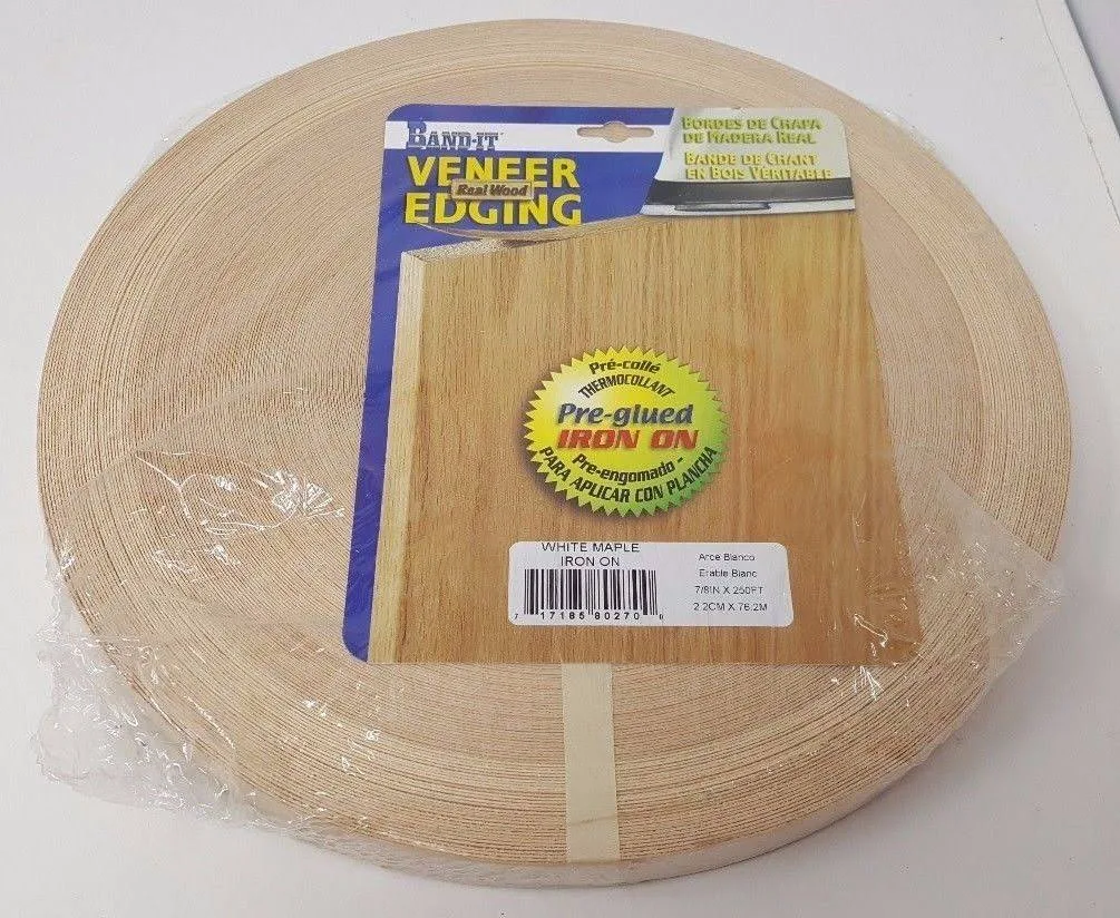Band It White Maple Real Wood Veneer Edging 7/8 in. W x 250 ft. L