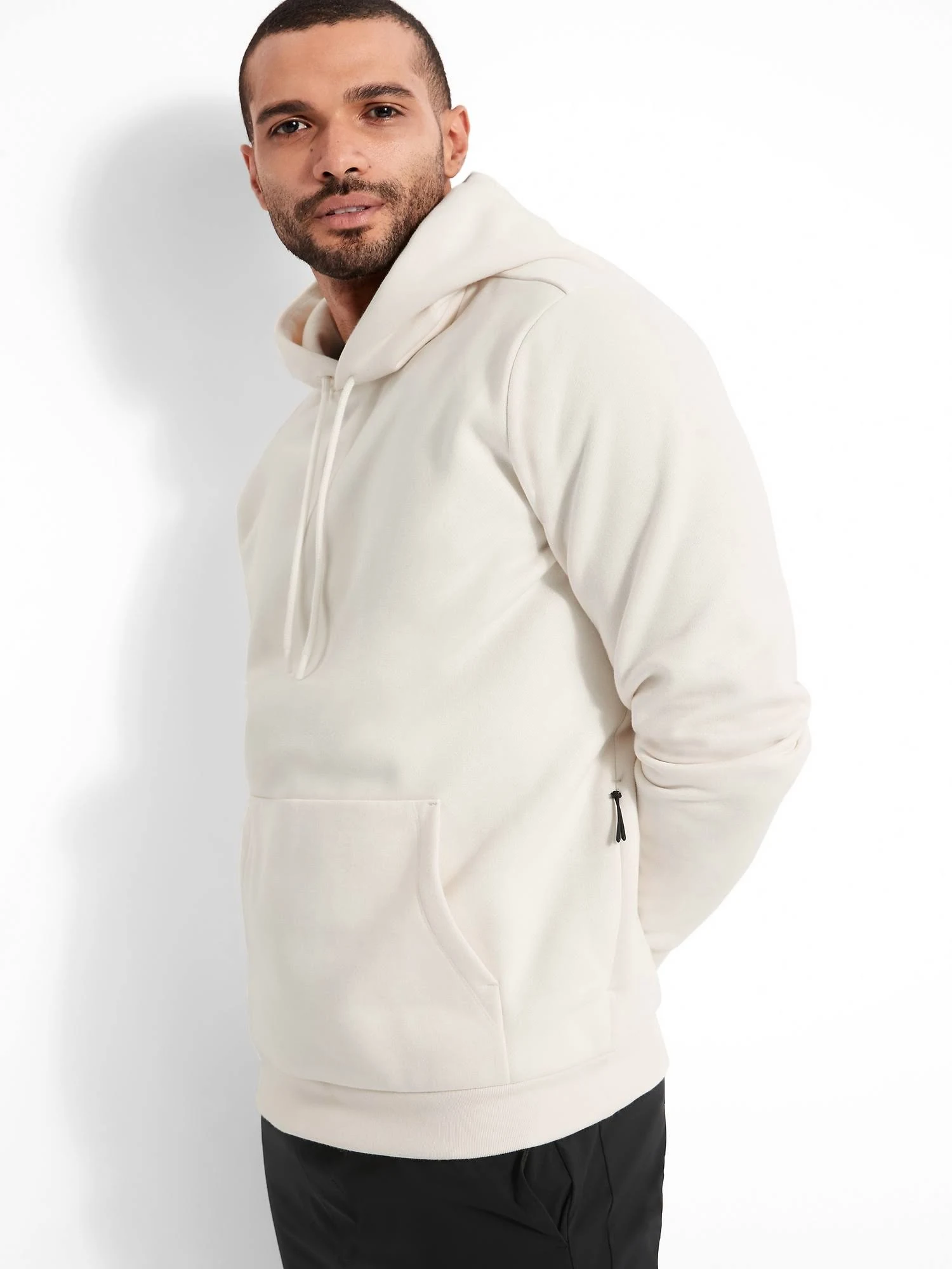 Banana Republic Men's Heavyweight Fleece Hoodie Off White Size XL