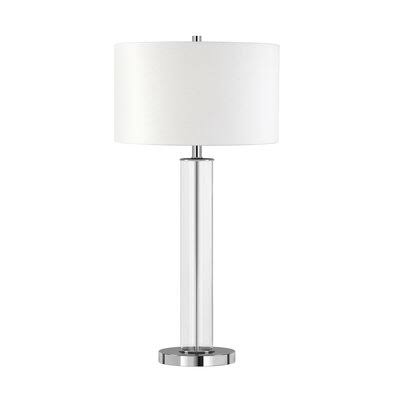 Skye 29.5x22 Table Lamp Base Color: Silver/Clear, Shade Color: White