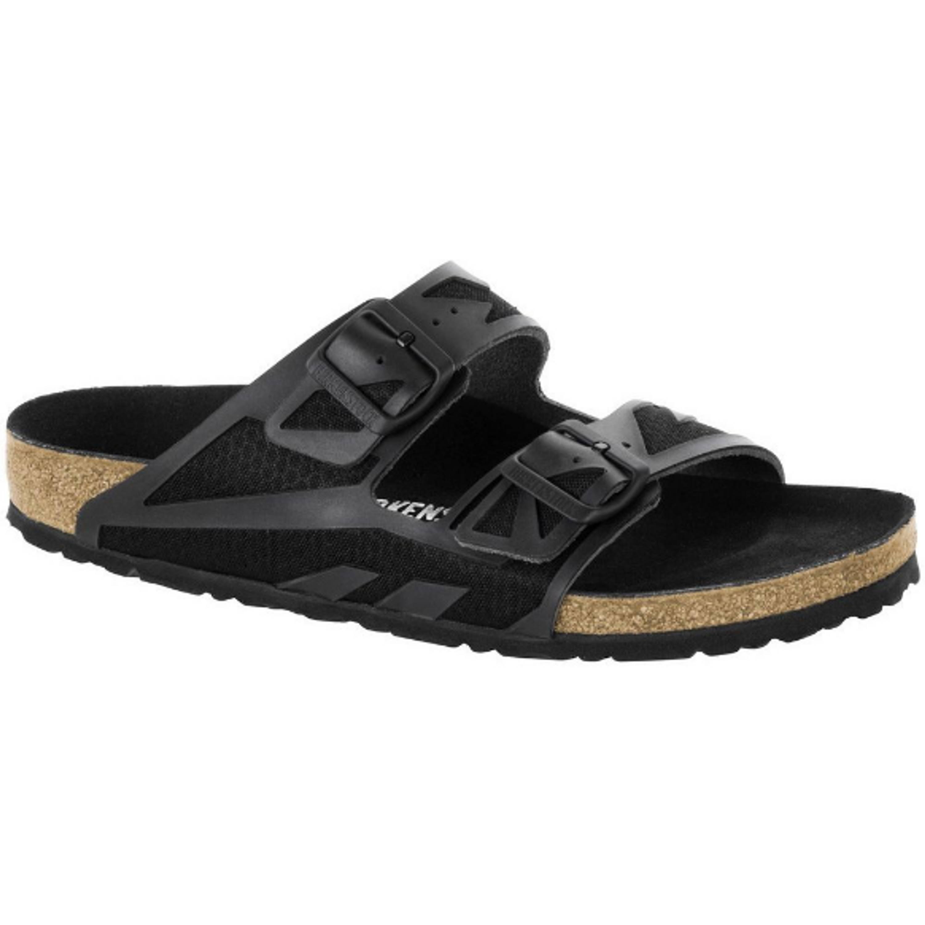 Birkenstock Womens Black Oiled Leather Arizona Slide Sandals