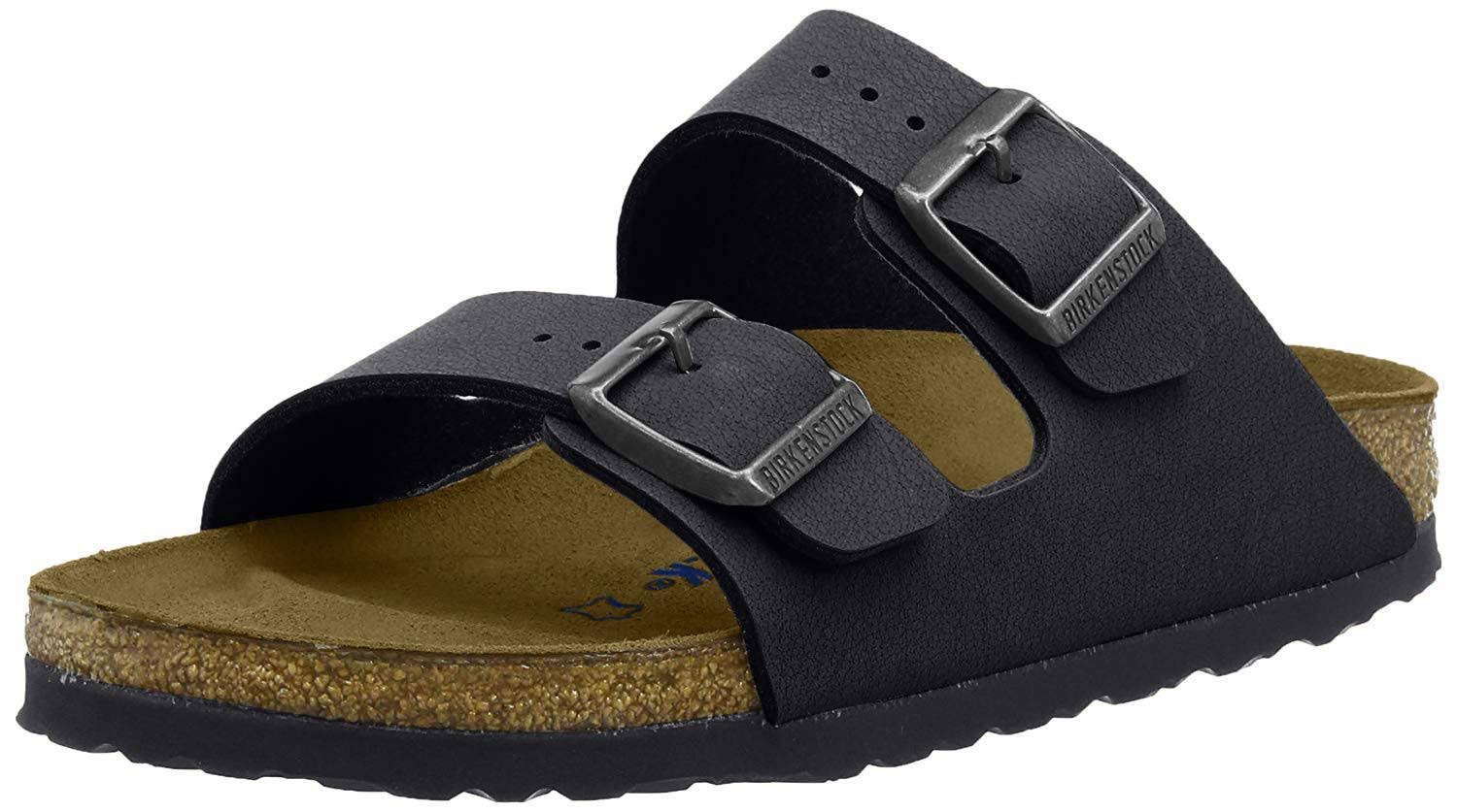 Birkenstock Arizona Soft Footbed Sandal - 43 - Black Amalfi Leather