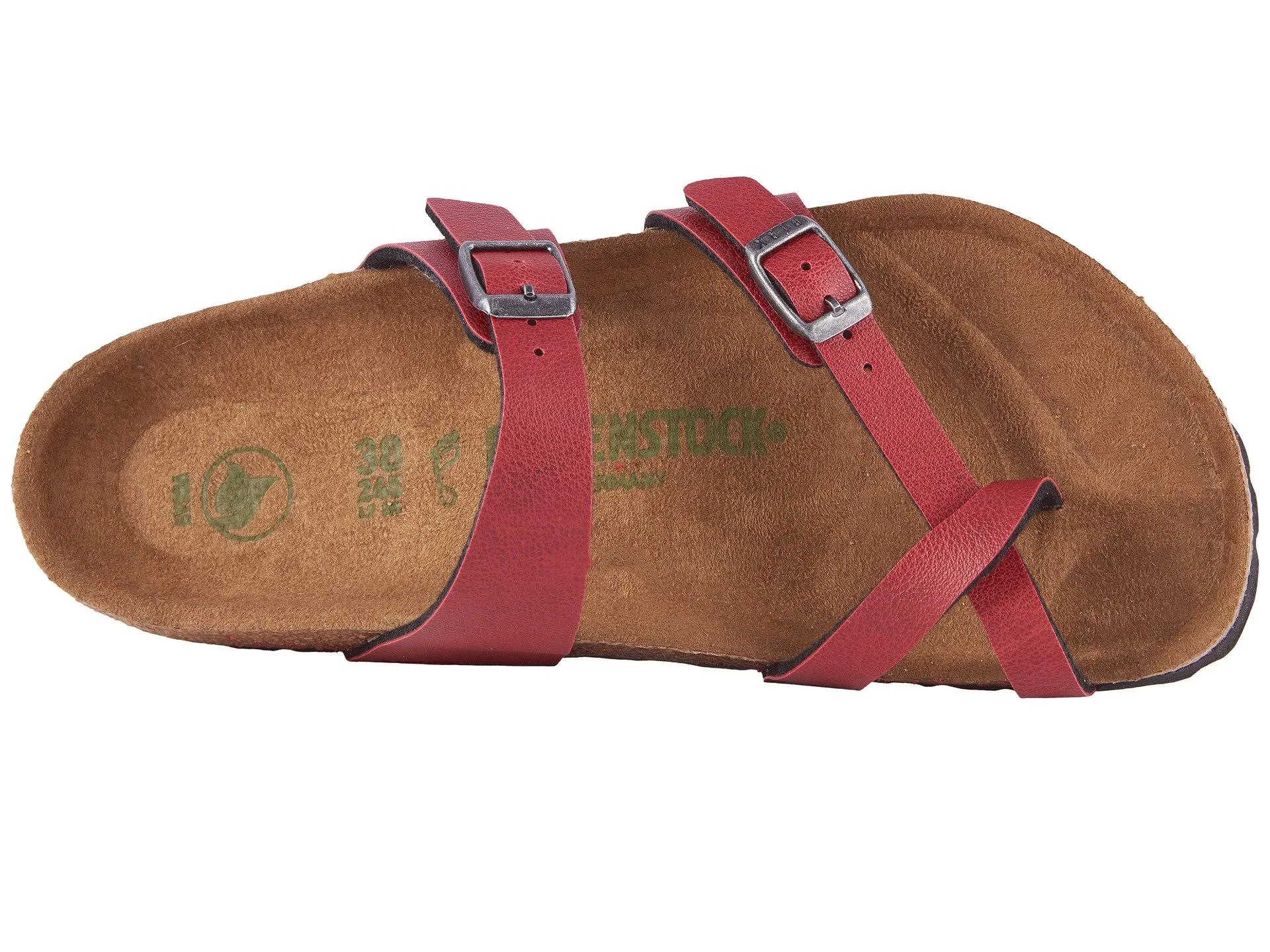Birkenstock Mayari Vegan Women's Sandals Bordeaux Pull Up Birko-Flor : 38 (US Women's 7-7.5) Regular