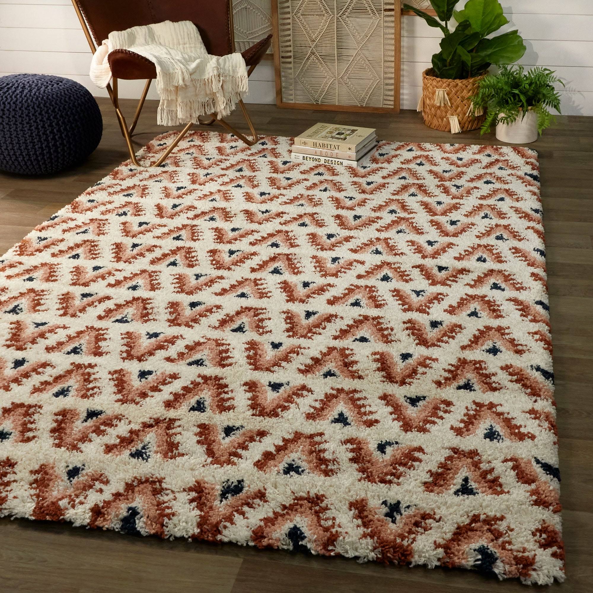 Hadley Geometric Moroccan Shag Berber Area Rug - 2&7x22 x 7& Runner - Blue