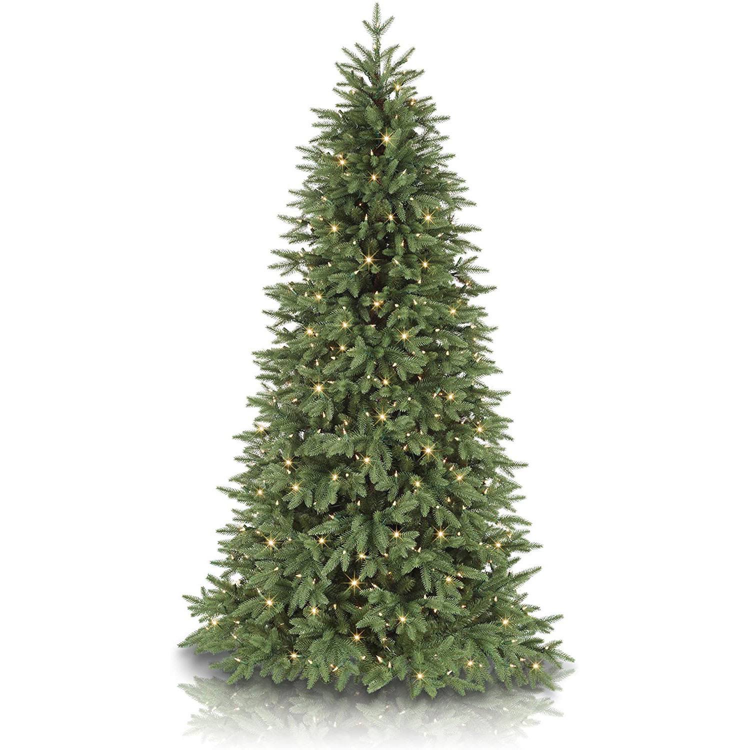 Balsam Hill Stratford Spruce 7.5 Foot Artificial Christmas Tree w/ White Lights, Green