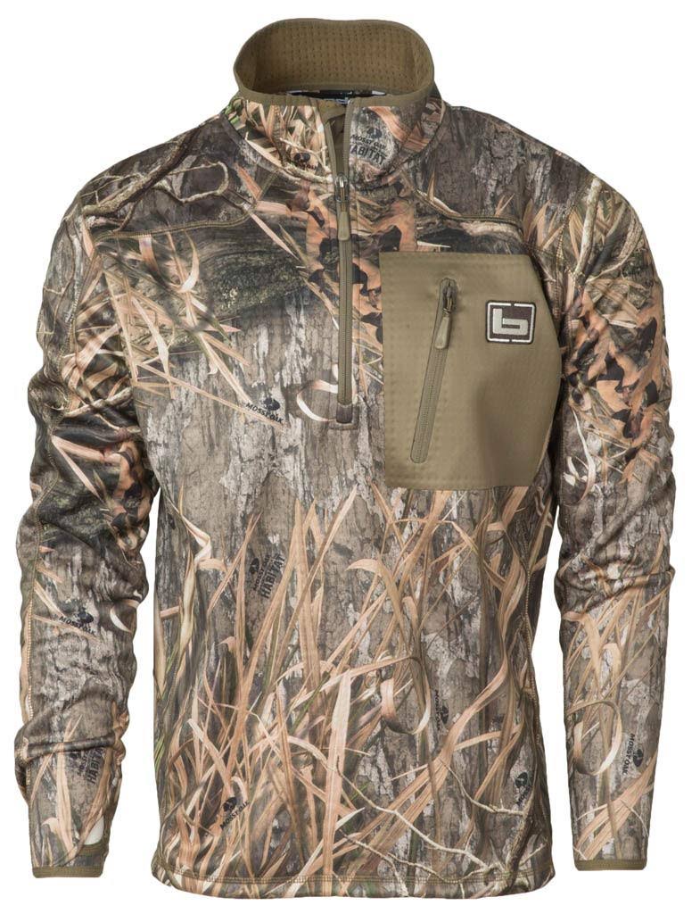Banded Mid-Layer 1/4 Zip Fleece Pullover - Size L, Habitat