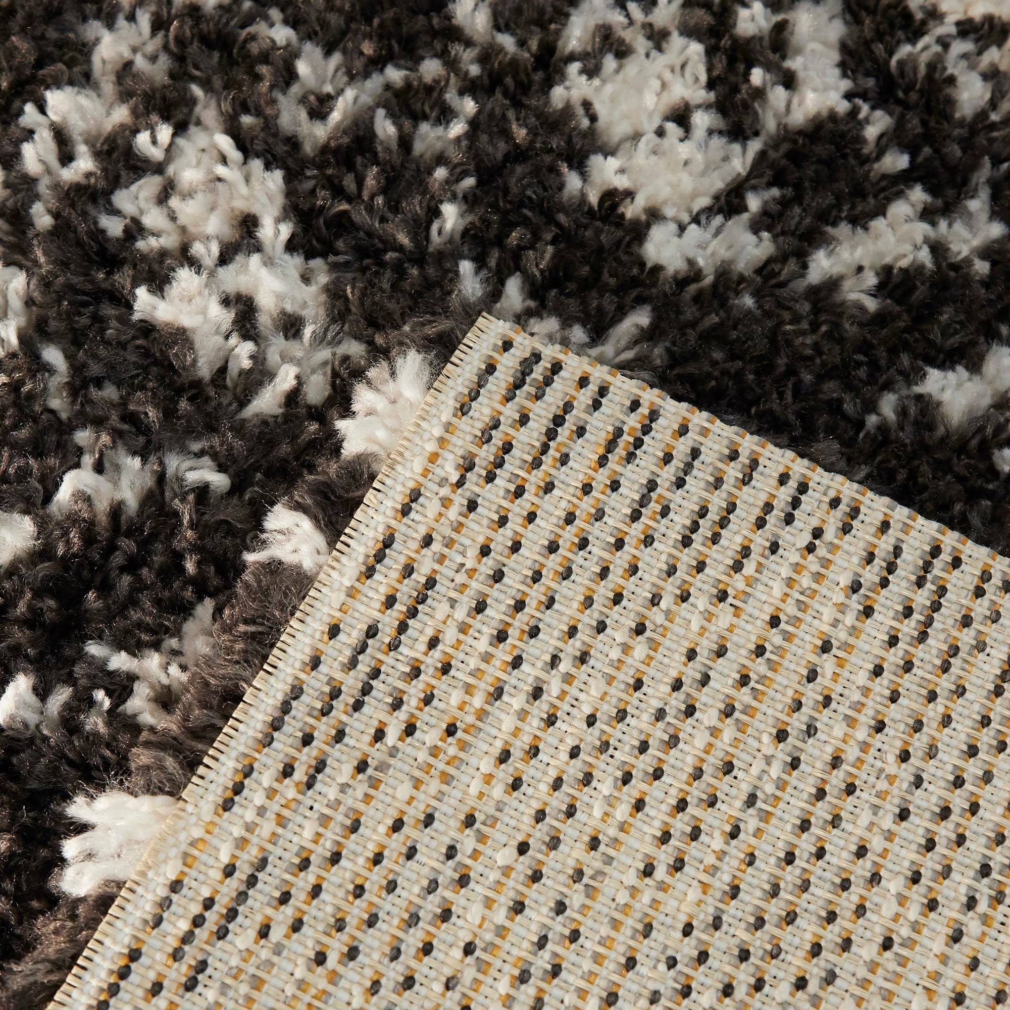 BALTA Dominic Cream/Grey 5 ft. x 7 ft. Moroccan Shag Area Rug