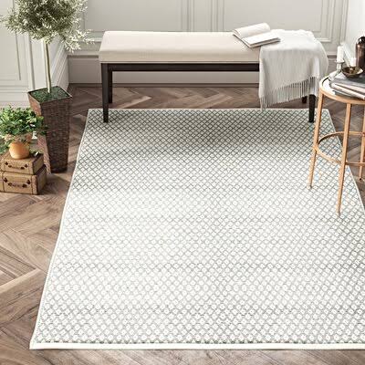 Tennie Geometric Handmade Flatweave Cotton Gray Area Rug Wrought Studio Rug Size: Rectangle 5& x 8&