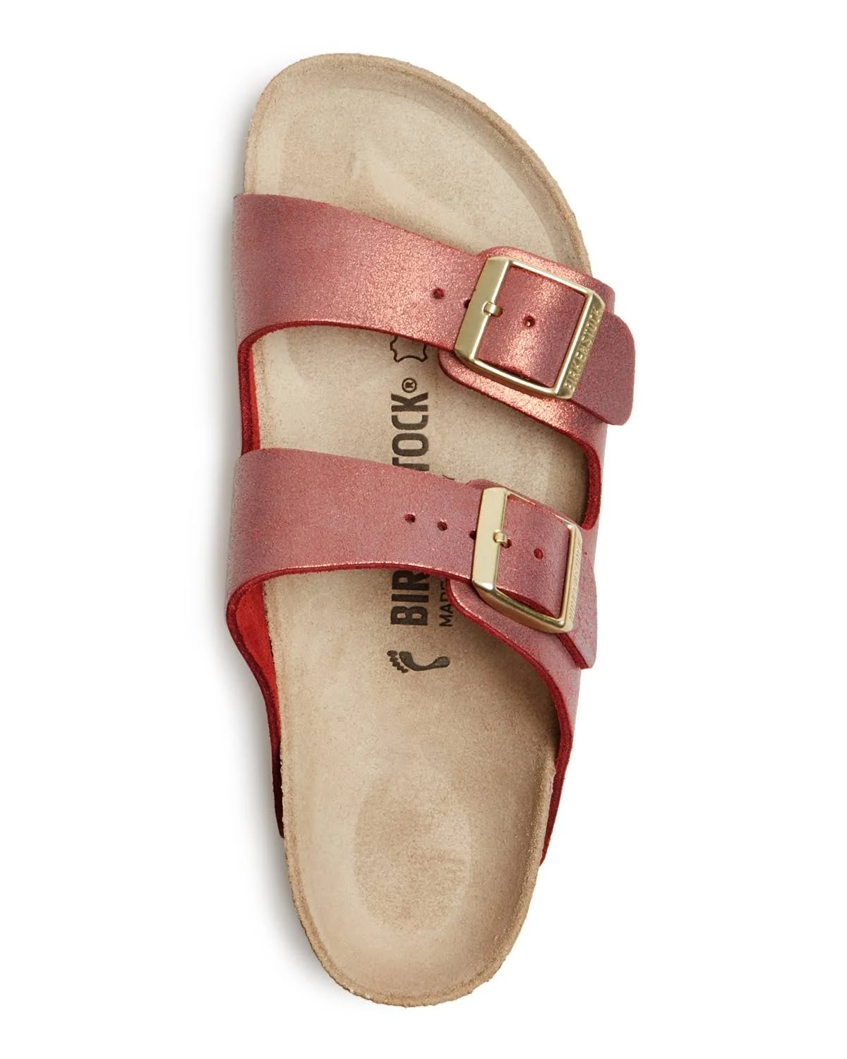 Birkenstock Women's Arizona Sandal Washed Metallic Port Narrow