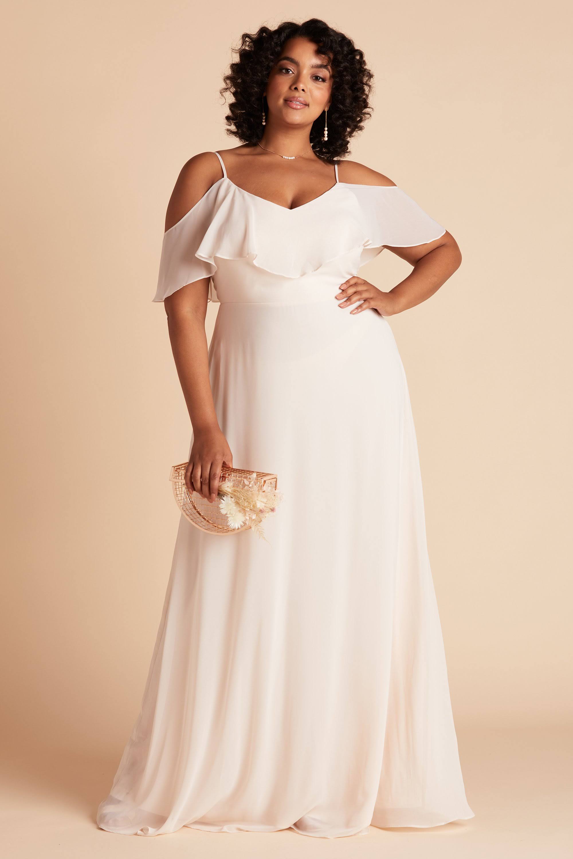 Birdy Grey Jane Plus Size Convertible Chiffon Bridesmaid Dress in Champagne 3X / Champagne