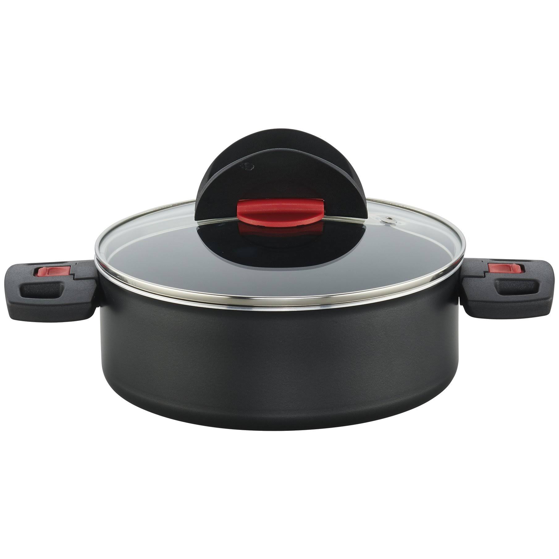 Ballarini 75002-789 Click & Cook Nonstick Cookware Set, 5-pc, Black