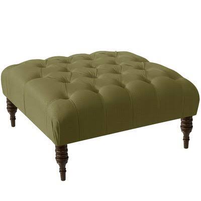 Birch Lane Kalvin 36x22 Tufted Square Cocktail Ottoman Fabric: Green