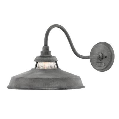 Kwong 1 - Bulb 11.5x22 H Outdoor Barn Light Finish: Aged Zinc