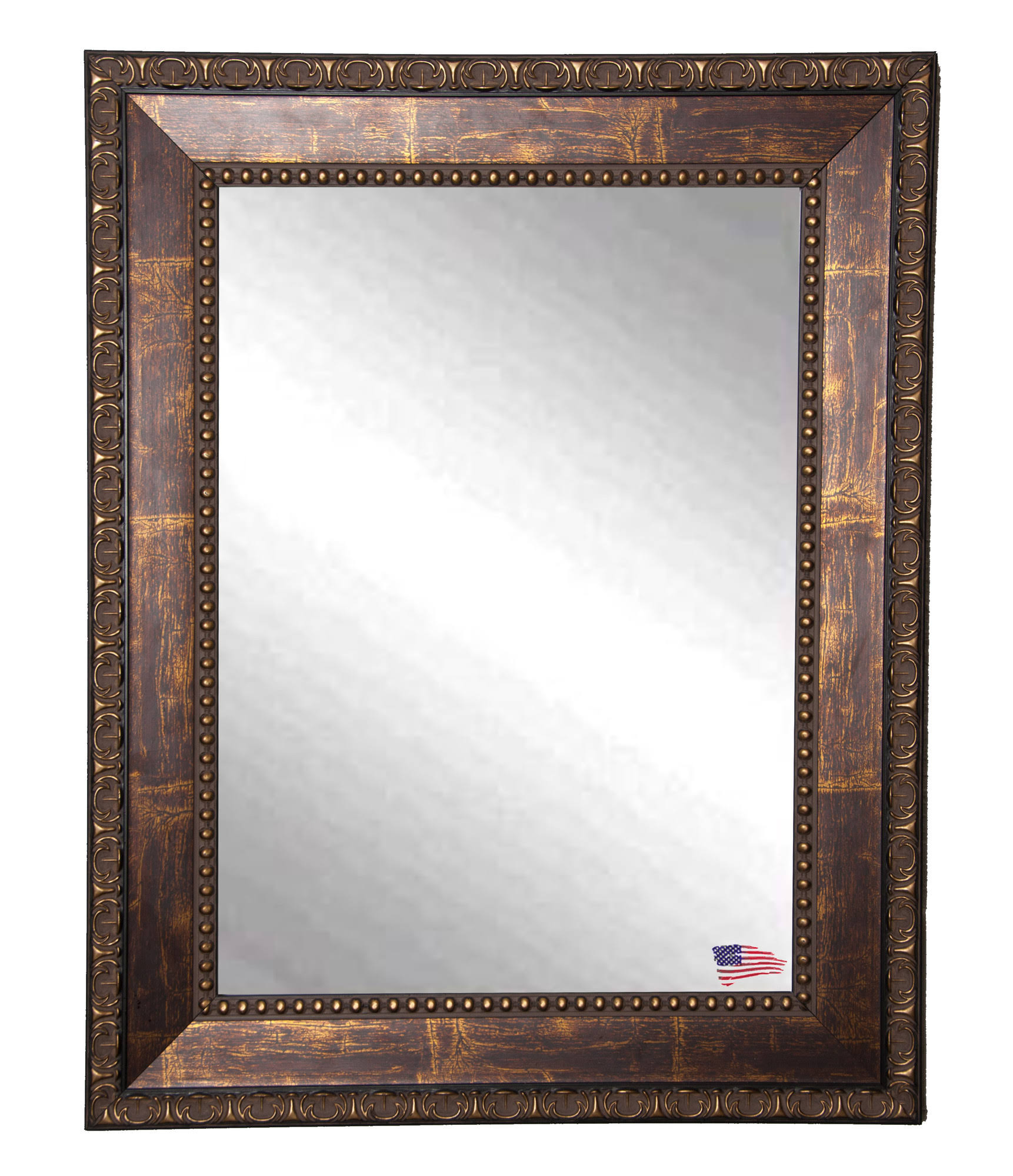Traditional Square Copper Bronze Accent Mirror Size: 27x22 H x 32x22 W