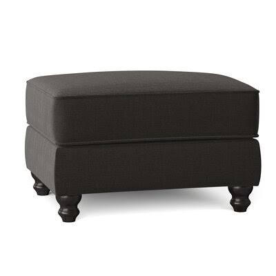 Birch Lane Woburn 31x22 Rectangle Standard Ottoman Body Fabric: Turbo Iron, Leg Color: Black Walnut