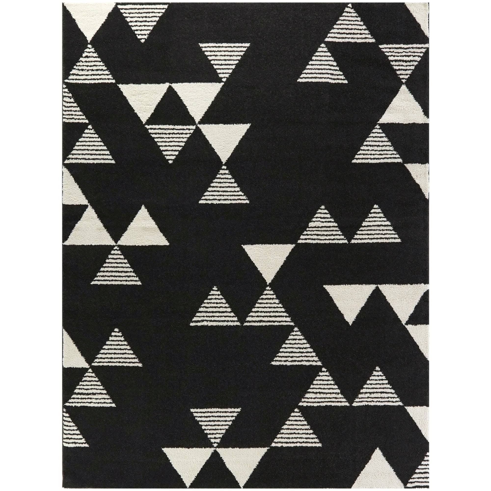 BALTA Phoebe Charcoal 5 ft. x 7 ft. Modern Geometric Area Rug, Grey