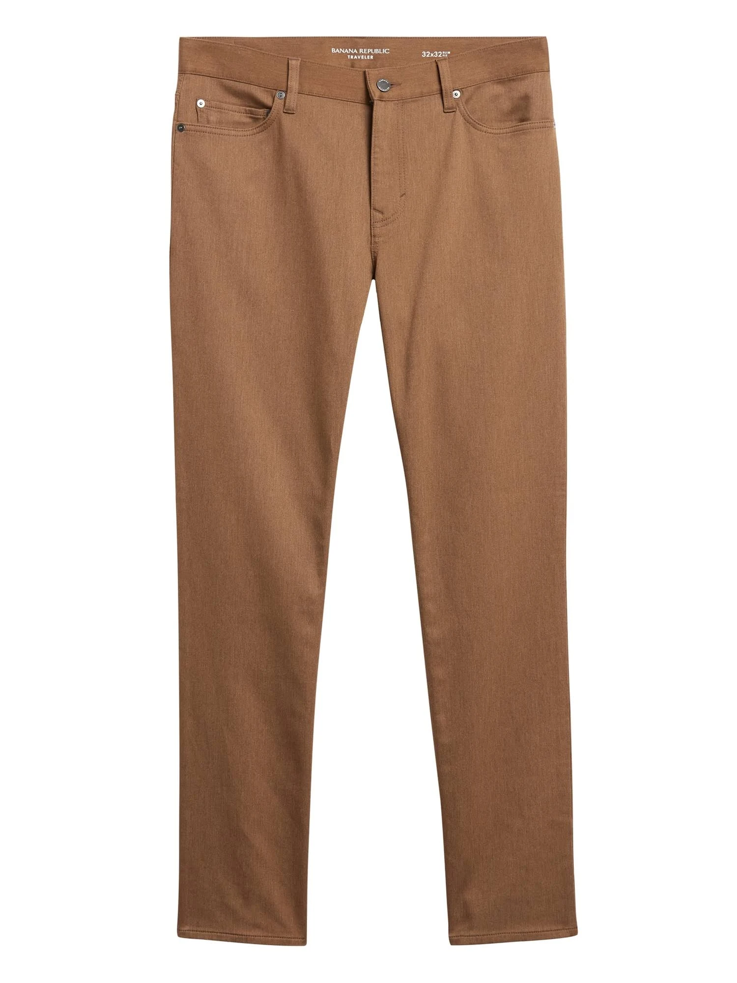 Banana Republic Men's Slim Heathered Traveler Pant Camel Tall Size 38W 36L
