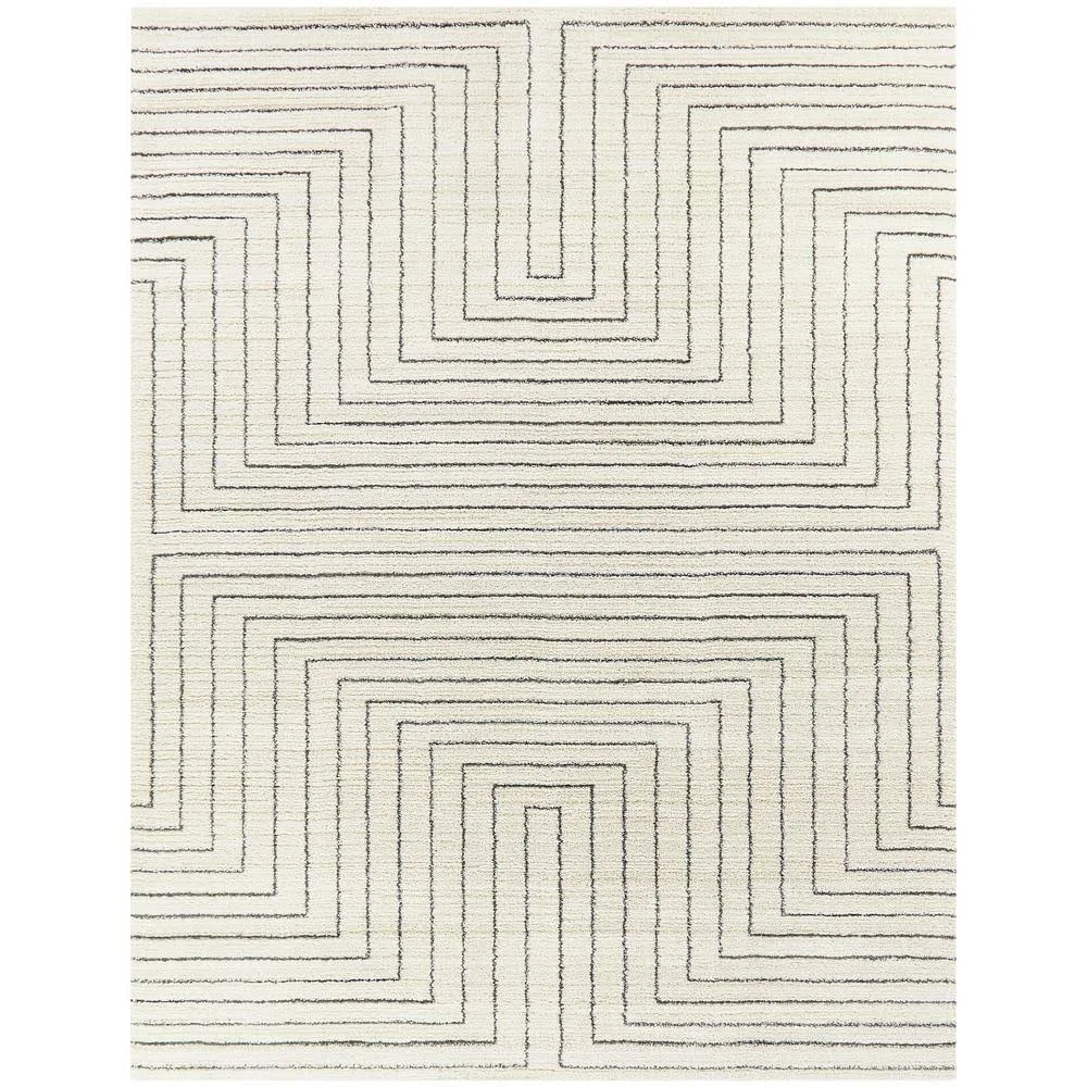 Balta Carmody White 8 ft. x 10 ft. Modern Stripe Area Rug