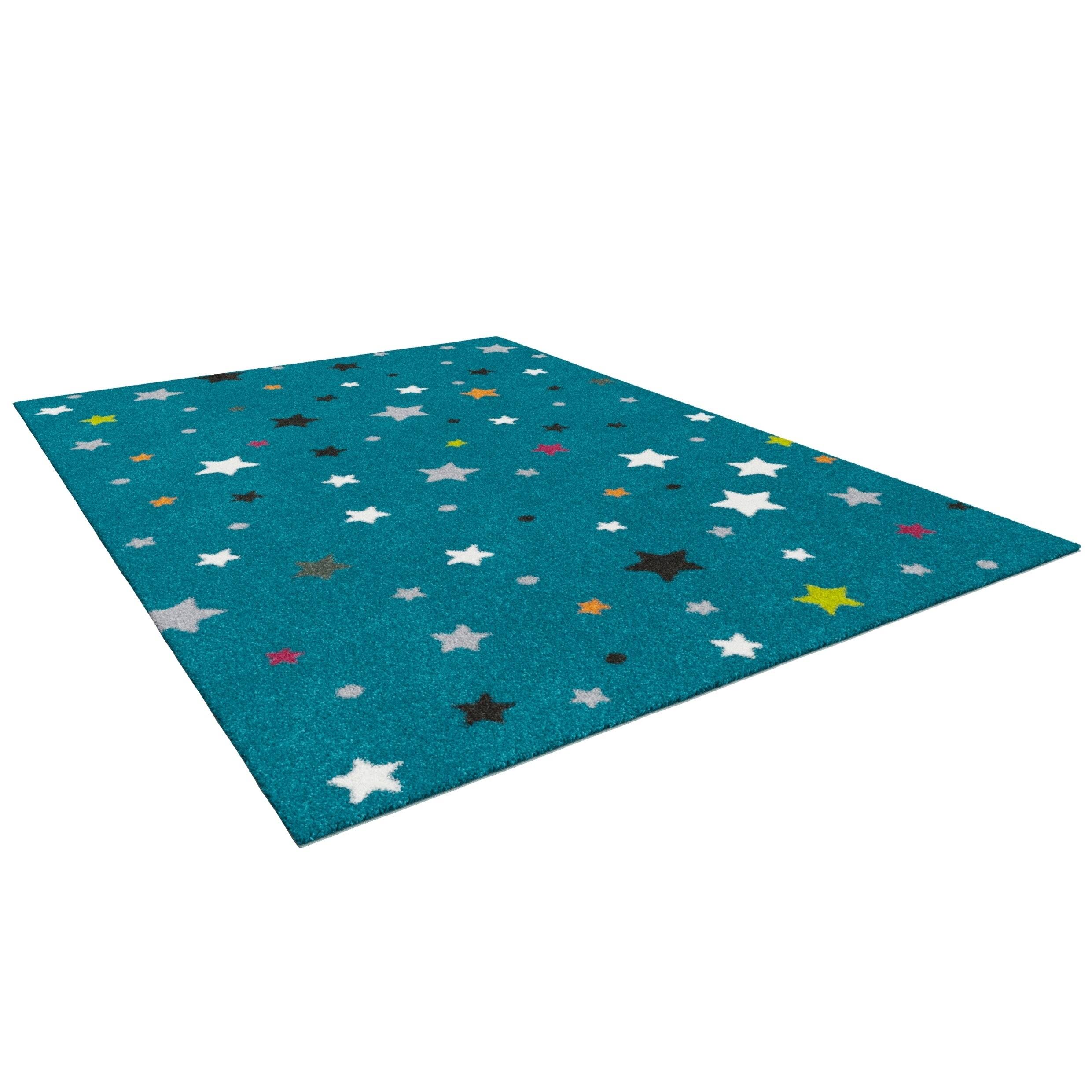 BALTA Twinkling Stars Aqua Blue Area Rug - 3'11 x 5'6